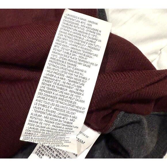 Armani Collezioni size XL maroon/black/gray color block lightweight sweater EU56 - Picture 7 of 7